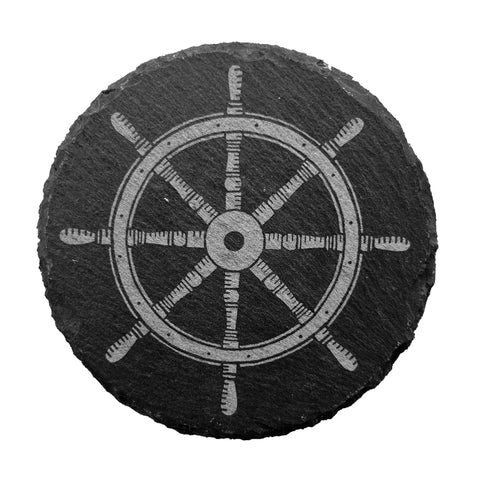 Ship Wheel slate coaster (SAVE $5 on ANY 4)