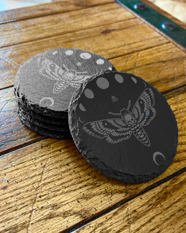 Death Moth slate coaster (SAVE $5 on ANY 4)