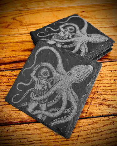 The Diver slate coaster (SAVE $5 on ANY 4)