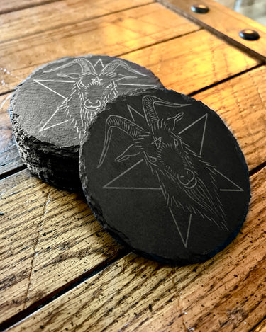 Baphomet Logo slate coaster (SAVE $5 on ANY 4)