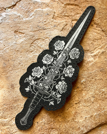 A Sword of Rose and Thorn leatherette patch