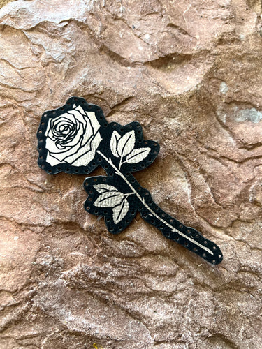 Rose leatherette patch